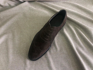 BERNARD - DARK BROWN SUEDE BROGUE LACEUPS