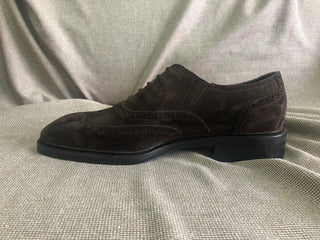 BERNARD - DARK BROWN SUEDE BROGUE LACEUPS
