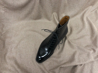 BAXTER - BLACK LEATHER BALMORAL BOOTS