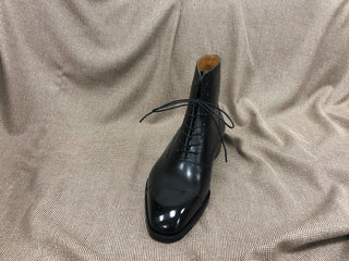 BAXTER - BLACK LEATHER BALMORAL BOOTS