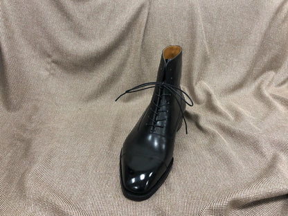 BAXTER - BLACK LEATHER CAP TOE BALMORAL BOOTS