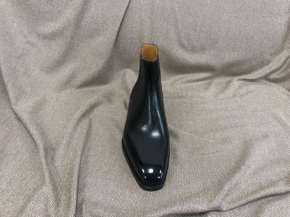 BASIL - BLACK LEATHER LONG CHELSEA BOOTS