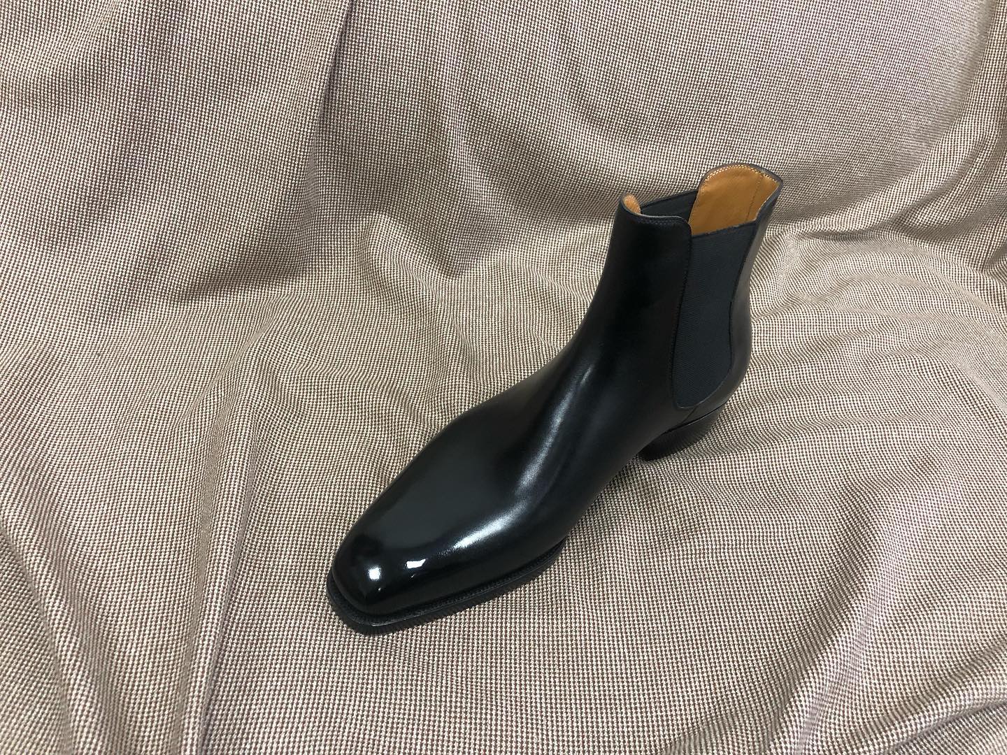 BASIL - BLACK LEATHER LONG CHELSEA BOOTS