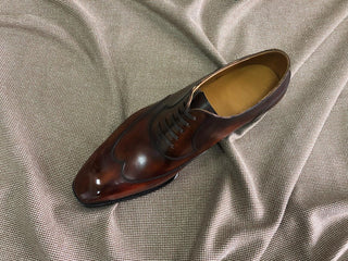 BARNABY - BURGUNDY WINGTIP OXFORD LACEUPS