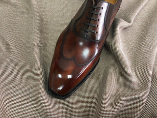 BARNABY - BURGUNDY WINGTIP OXFORD LACEUPS