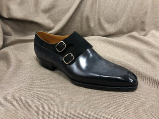 AURELIO FIDDLEBACK | BLUE LEATHER DOUBLE MONK