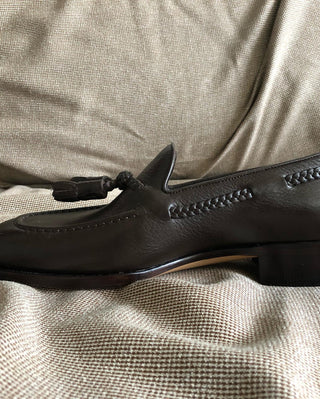 ALVARO FIDDLEBACK | COFFEE LEATHER TASSEL LOAFERS