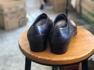 STUART - BLACK SLIDE CUT OXFORDS LACEUPS