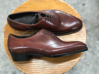THURMAN - RED BROWN CRUST LEATHER PATINA LACEUPS