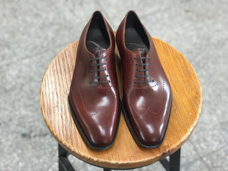 THURMAN - RED BROWN CRUST LEATHER PATINA LACEUPS