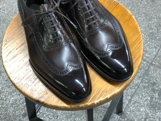 VIRGIL - COFFEE BROWN WINGTIP OXFORDS LACEUPS