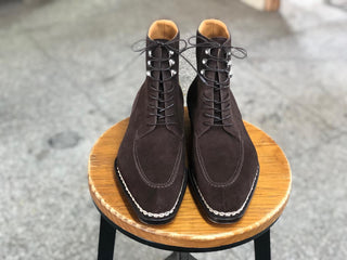 WARREN - BROWN SUEDE LEATHER DERBY BOOTS