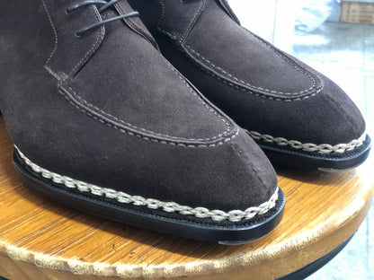 WARREN - BROWN SUEDE LEATHER DERBY BOOTS