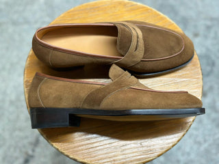 MELVIN - BROWN SUEDE PENNY LOAFERS
