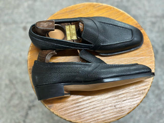 LANCE FIDDLEBACK | BLACK LEATHER PENNY LOAFERS