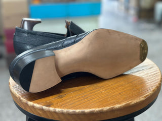 LANCE FIDDLEBACK | BLACK LEATHER PENNY LOAFERS