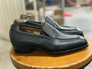 LANCE FIDDLEBACK | BLACK LEATHER PENNY LOAFERS