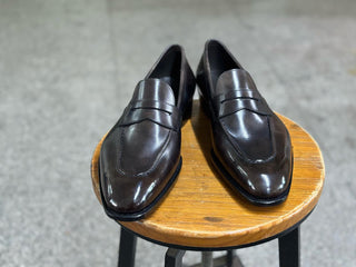 IRWIN - BROWN LEATHER PENNY LOAFERS