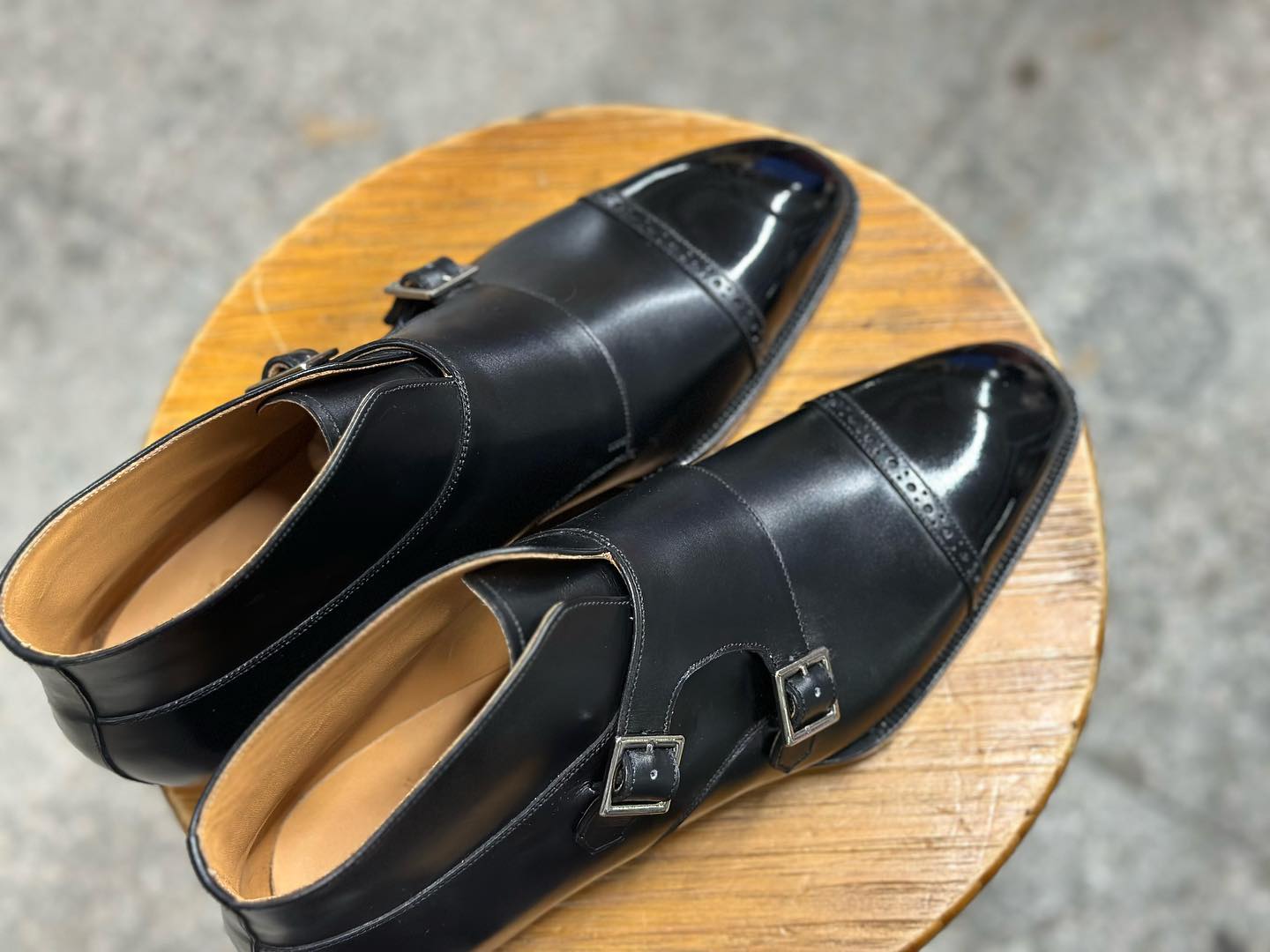 WILLARD - BLACK BOX CALF DOUBLE MONK BOOTS