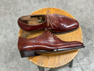 RED BROWN SQUARE TOE OXFORD LACEUPS
