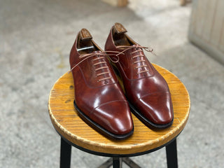 RED BROWN SQUARE TOE OXFORD LACEUPS