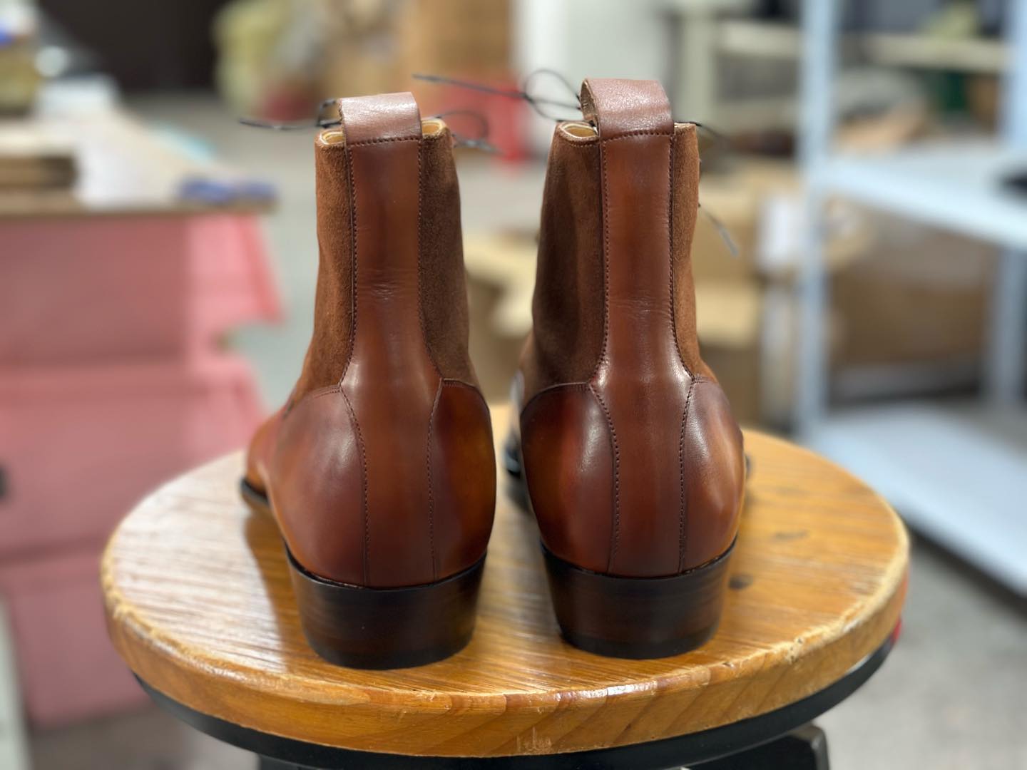 WOODROW - CRUST LEATHER AND SUEDE BALMORAL BOOTS