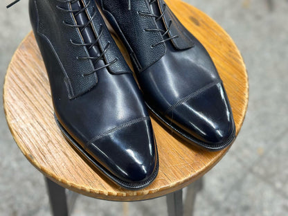 ZANE - CRUST LEATHER CAP TOE DERBY BOOTS