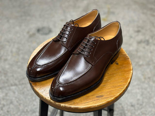 ABBOTT - DARK BROWN SPLIT TOE DERBY LACEUPS