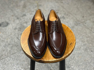 ABBOTT - DARK BROWN SPLIT TOE DERBY LACEUPS