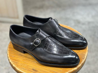 JAMIE - BLACK AND GREY SPLIT TOE SINGLE MONK