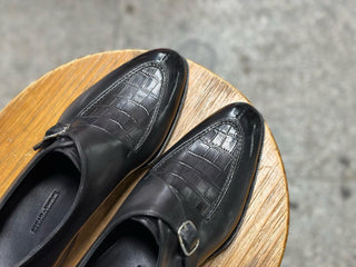 JAMIE - BLACK AND GREY SPLIT TOE SINGLE MONK