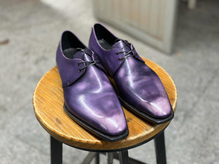 PURPLE LEATHER TWO EYE DERBY
