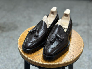 HANK - COFFEE BROWN LEATHER TASSEL LOAFERS