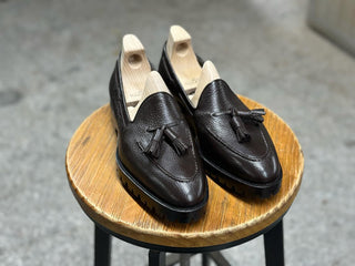 HANK - COFFEE BROWN LEATHER TASSEL LOAFERS