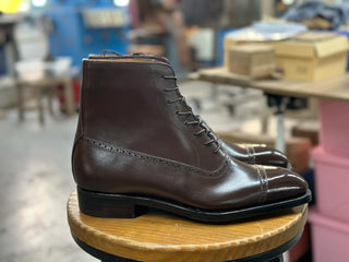 VINCENZO - BROWN CAP TOE LACES BOOTS