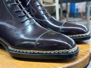 RED BROWN BALMORAL LACES BOOTS