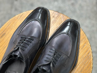 BLACK & GREY LEATHER SPLIT TOE DERBY