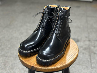 BRIXTON - BLACK LEATHER CHUNKY BOOTS