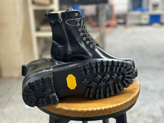 BRIXTON - BLACK LEATHER CHUNKY BOOTS