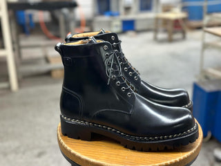BRIXTON - BLACK LEATHER CHUNKY BOOTS