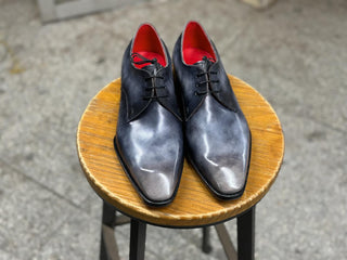 SURF BLUE FIDDLEBACK | LEATHER DERBY LACEUPS