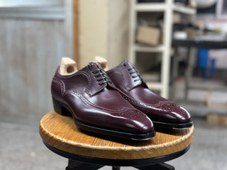 BURGUNDY FIDDLEBACK | BROGUE OXFORD LACEUPS