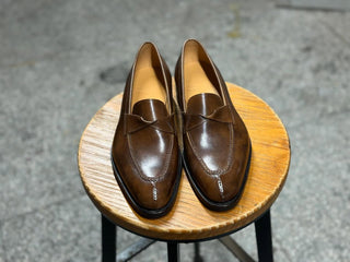 ROSCOE - BROWN TWISTED PENNY LOAFERS