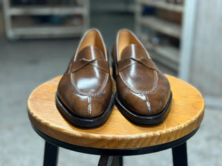 ROSCOE - BROWN TWISTED PENNY LOAFERS
