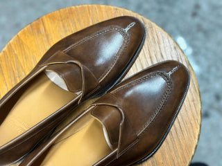 ROSCOE - BROWN TWISTED PENNY LOAFERS