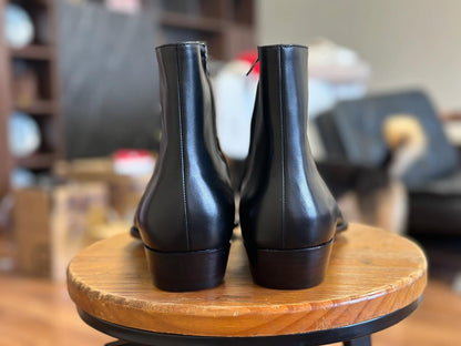 PHINEAS - BLACK CALF ZIPPER BOOTS