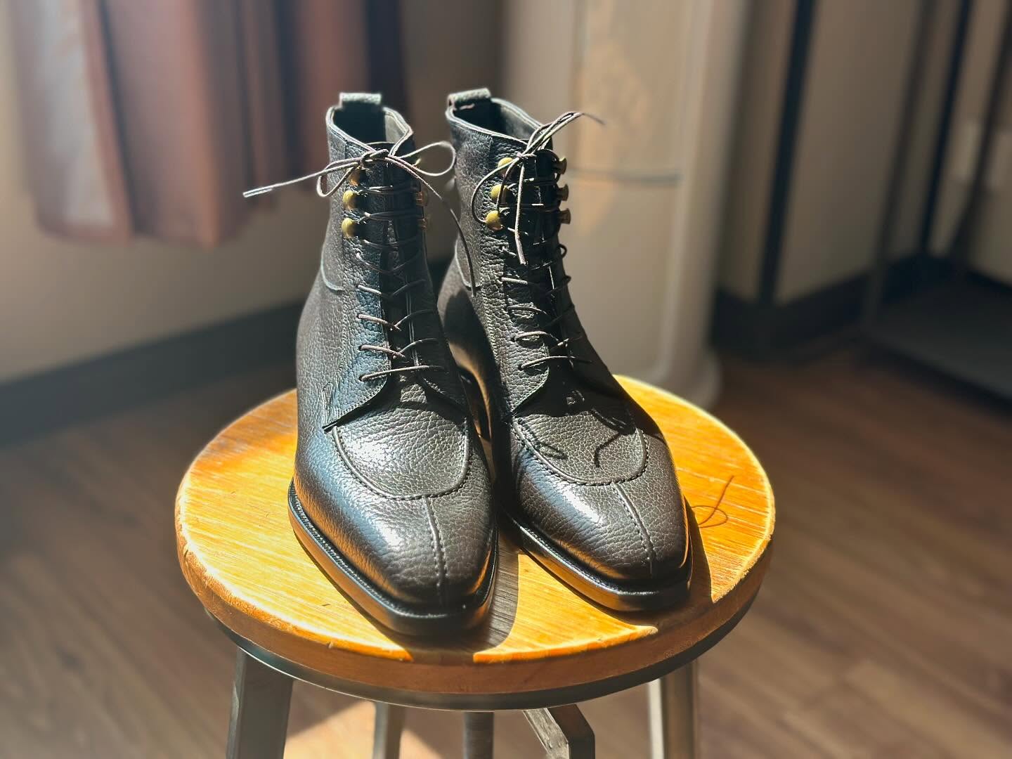 PASCAL - BLACK SPLIT TOE DERBY BOOTS