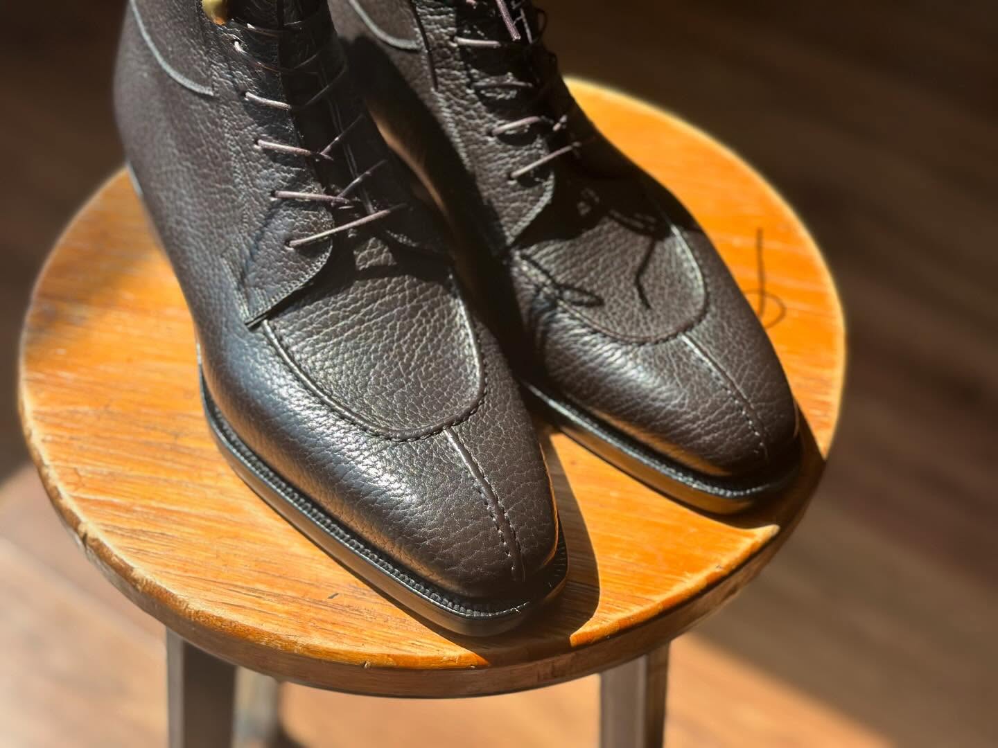 PASCAL - BLACK SPLIT TOE DERBY BOOTS