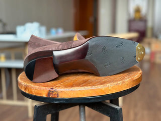 MYRON FIDDLEBACK | BROWN SUEDE PENNY LOAFERS