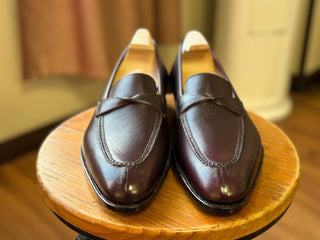 MARLON FIDDLEBACK | BROWN SPLIT TOE PENNY LOAFERS